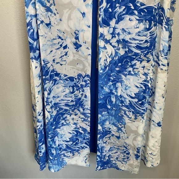 Eliza J blue floral sleeveless flyaway back dress size 10 D136 - Picture 7 of 13